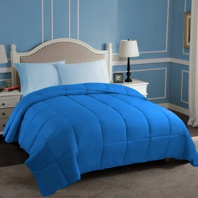 Superior Classic All Season Reversible Medium Weight Hypoallergenic Down Alternative Comforter In Aster Blue