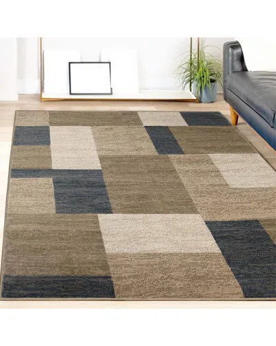 Superior Clifton Modern Patchwork Geometric Rug In Blue