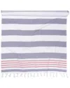 Superior Coastal Resort Stripe Fouta Beach Towel With Tassels In Green