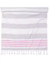 Superior Coastal Resort Stripe Fouta Beach Towel With Tassels In Orange