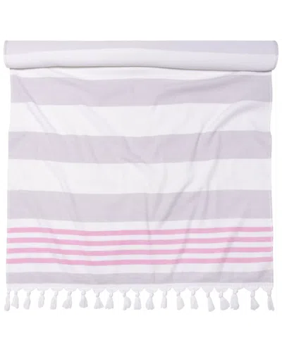 Superior Coastal Resort Stripe Fouta Beach Towel With Tassels In Orange