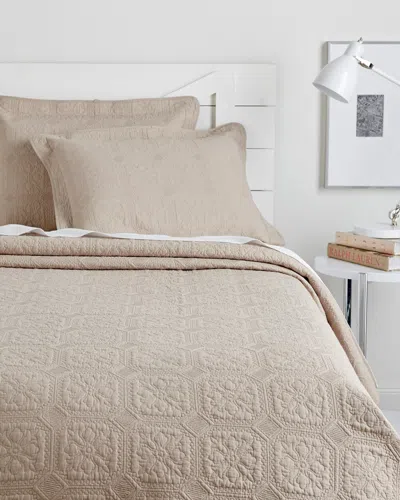 Superior Corrington Embroidered Cotton Quilt Set In Brown