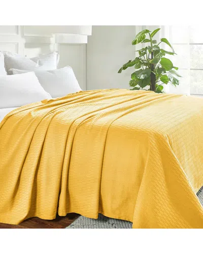Superior Cotton All-season Diamond Blanket In Yellow