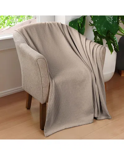 Superior Cotton All-season Diamond Throw Blanket In Gray