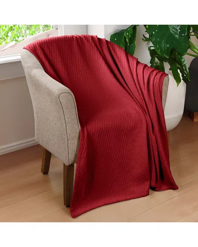 Superior Cotton All-season Diamond Throw Blanket In Red