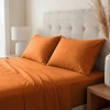 Superior Cotton Blend 800 Thread Count Solid Pillowcase In Rust