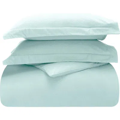 Superior Cotton Flannel Paisley Duvet Set In Blue