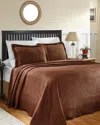 Superior Cotton Geometric Fret Matelasse Bedspread Set In Brown