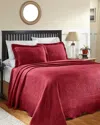 Superior Cotton Geometric Fret Matelasse Bedspread Set In Red
