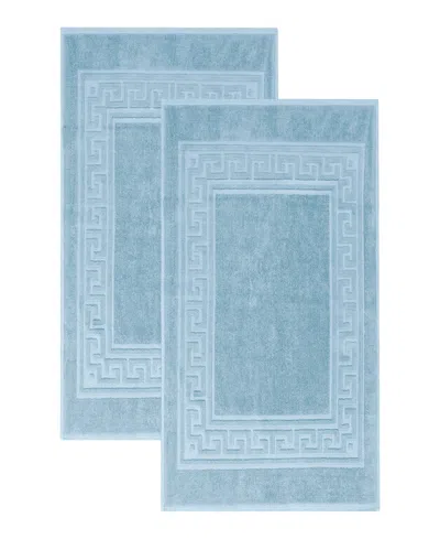 Superior Cotton Greek Key Infinity Border 2-pc. Bath Rug Set In Light Blue