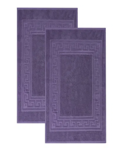 Superior Cotton Greek Key Infinity Border 2-pc. Bath Rug Set In Royal Purple
