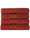 Superior Cotton Highly Absorbent Solid 4pc Quick-drying Bath Towel Set In Maroon
