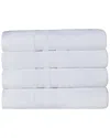 Superior Cotton Highly Absorbent Solid 4pc Quick-drying Bath Towel Set In White