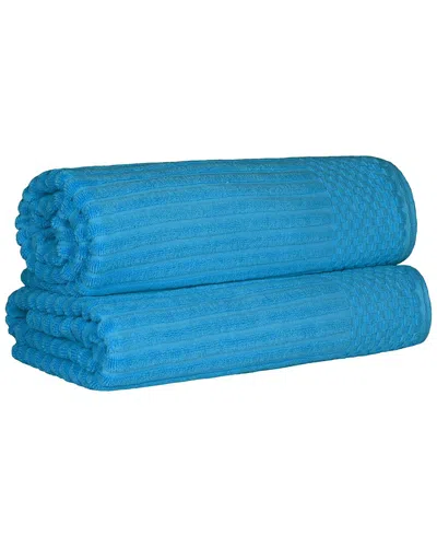 SUPERIOR SUPERIOR COTTON HIGHLY ABSORBENT SOLID AND CHECKERED BORDER BATH SHEET SET
