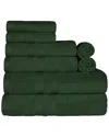 Superior Cotton Highly Absorbent Solid Assorted 8pc Quick-drying Towel Set In Green
