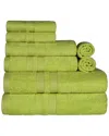 Superior Cotton Highly Absorbent Solid Assorted 8pc Quick-drying Towel Set In Green
