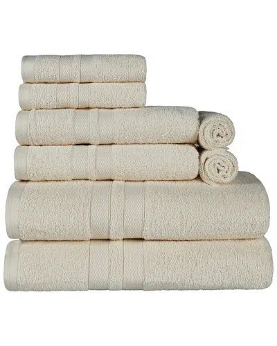 Superior Cotton Highly Absorbent Solid Assorted 8pc Quick-drying Towel Set In Ivory