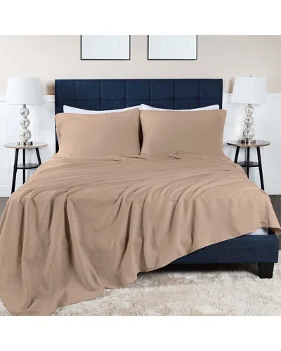Superior Cotton Linen-blend Deep Pocket 4pc Bed Sheet Set