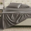 Superior Cotton Poly Blend 1500 Thread Count Solid Deep Pocket Bed Sheet Set In Gray