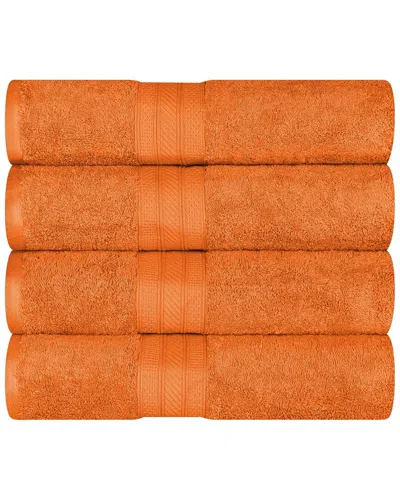 Superior Cotton Solid Highly-absorbent 4pc Luxury Bath Towel Set In Beige