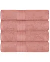 Superior Cotton Solid Highly-absorbent 4pc Luxury Bath Towel Set In Blush