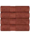 Superior Cotton Solid Highly-absorbent 4pc Luxury Bath Towel Set In Brown