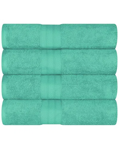 Superior Cotton Solid Highly-absorbent 4pc Luxury Bath Towel Set In Brown