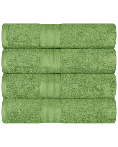 Superior Cotton Solid Highly-absorbent 4pc Luxury Bath Towel Set In Grape