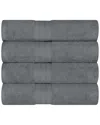 Superior Cotton Solid Highly-absorbent 4pc Luxury Bath Towel Set In Grey