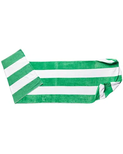 Superior Cotton Standard Size Cabana Stripe Chaise Lounge Chair Cover In Green