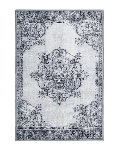 Superior Decklan Machine Washable Traditional Floral Rug In Gray