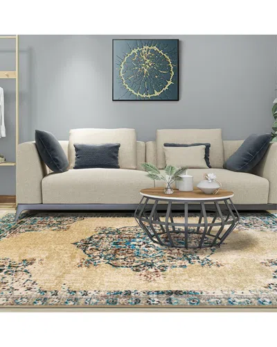 Superior Decklan Machine Washable Traditional Floral Rug In Multi