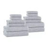 Superior Destin Collection | 80% Cotton 20% Viscose 12-pc. Quick Dry Solid Bath Towel Set In Blue