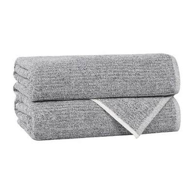 Superior Destin Collection | 80% Cotton 20% Viscose 2-pc. Quick Dry Bath Towel In Black