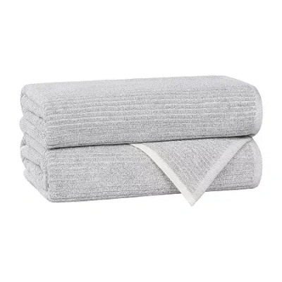 Superior Destin Collection | 80% Cotton 20% Viscose 2-pc. Quick Dry Bath Towel In Silver