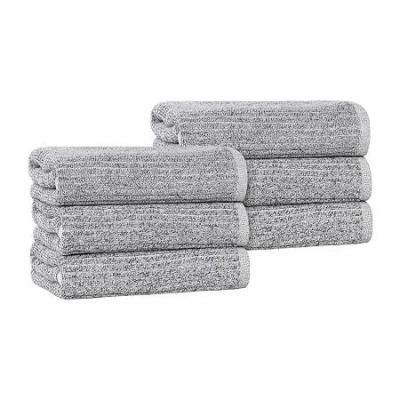 Superior Destin Collection | 80% Cotton 20% Viscose 6-pc. Geometric Hand Towel In Black