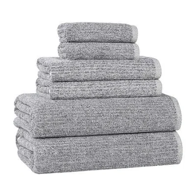 Superior Destin Collection | 80% Cotton 20% Viscose 6-pc. Quick Dry Bath Towel Set In Black