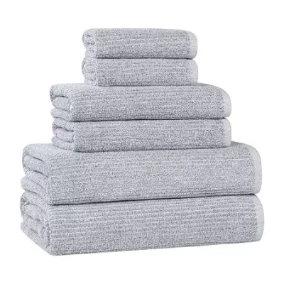 Superior Destin Collection | 80% Cotton 20% Viscose 6-pc. Quick Dry Bath Towel Set In Blue