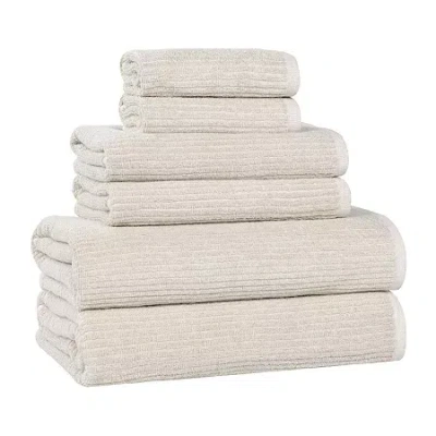 Superior Destin Collection | 80% Cotton 20% Viscose 6-pc. Quick Dry Bath Towel Set In Sand