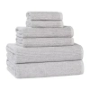 Superior Destin Collection | 80% Cotton 20% Viscose 6-pc. Quick Dry Bath Towel Set In Silver