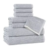 Superior Destin Collection | 80% Cotton 20% Viscose 8-pc. Quick Dry Solid Bath Towel Set In Blue