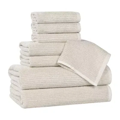 Superior Destin Collection | 80% Cotton 20% Viscose 8-pc. Quick Dry Solid Bath Towel Set In Sand