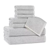 Superior Destin Collection | 80% Cotton 20% Viscose 8-pc. Quick Dry Solid Bath Towel Set In Silver