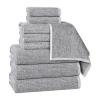 Superior Destin Collection | 80% Cotton 20% Viscose 9-pc. Quick Dry Chevron Bath Towel Set In Black