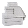 Superior Destin Collection | 80% Cotton 20% Viscose 9-pc. Quick Dry Chevron Bath Towel Set In Silver