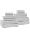 Superior Destin Medium Weight Solid Ribbed 12pc Towel Set