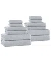 Superior Destin Medium Weight Solid Ribbed 12pc Towel Set
