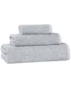 Superior Destin Medium Weight Solid Ribbed 3pc Towel Set