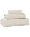 Superior Destin Medium Weight Solid Ribbed 3pc Towel Set