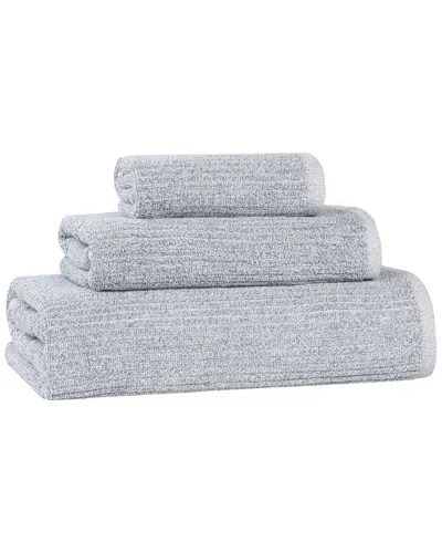Superior Destin Medium Weight Solid Ribbed 3pc Towel Set